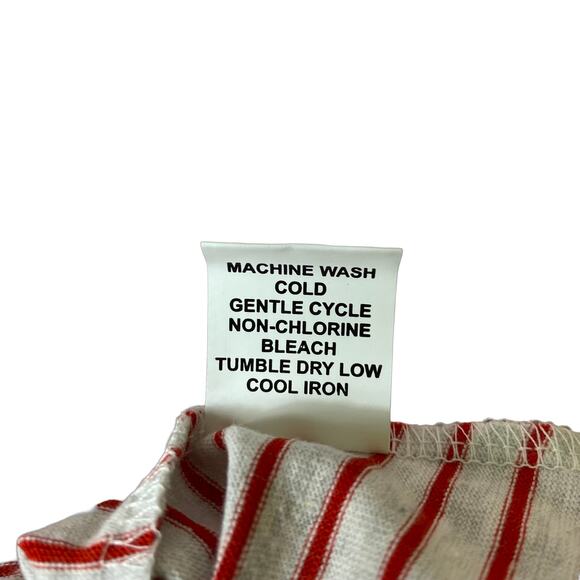 Ellen Weaver Red Striped Embroidered Tank Dress Sz M (2569) - Picture 2 of 7